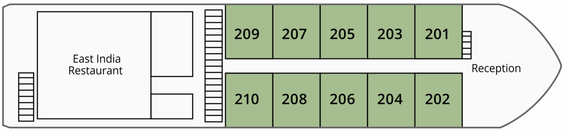 Uniworld Ganges Voyager II - Deck 1, Main Deck.png